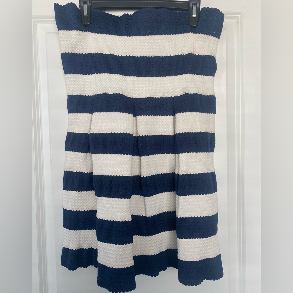 Navy Blue and White Large Stretch Skirt